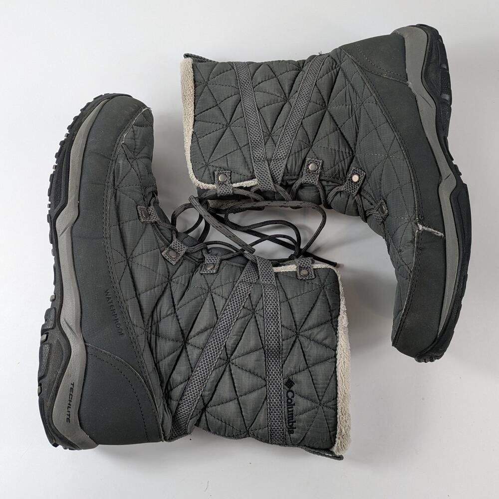 Columbia Womens Sz10 Snow Boots Loveland Mid Thermal Black Waterproof Techlite - Picture 5 of 11